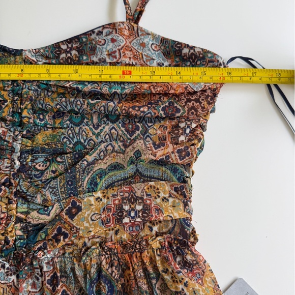 NWT Socialite Ruched Bodice Tie Strap Maxi Sundress Small S Wedding Guest Party - Picture 4 of 15